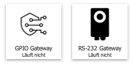 Deux boutons de passerelle qui ne fonctionnent ni l'un ni l'autre : GPIO, RS-232