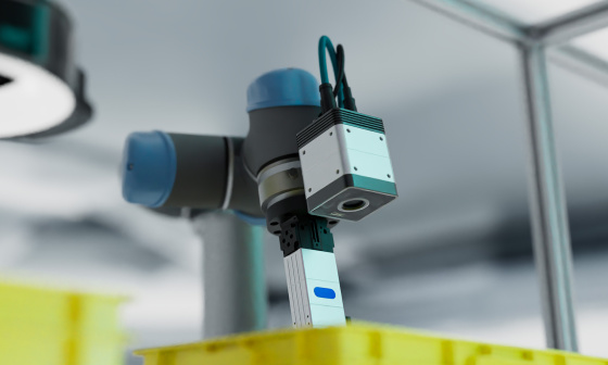 La caméra 3D Nion d'IDS visionne des matériaux dans une caisse