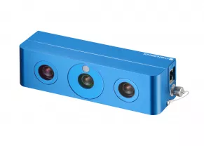 Vue de face de la caméra 3D bleue Ensenso N