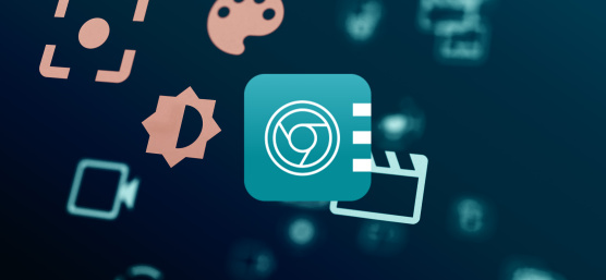 Diverses icônes du logiciel IDS peak sur fond bleu. Icône de l'application au premier plan.