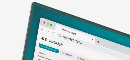 Extrait d'un écran avec l'interface du firmware IDS WebCockpit.