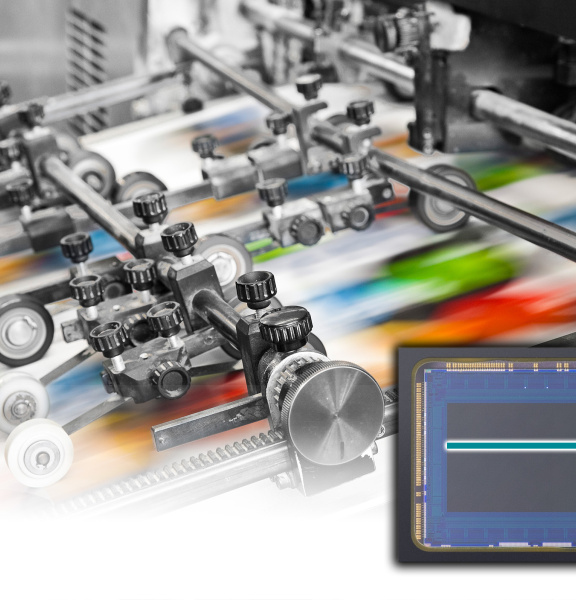 Exemple d'application Bras de la machine sur un fond flou coloré