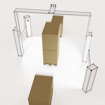 Portique photographique avec positions de la caméra librement sélectionnables