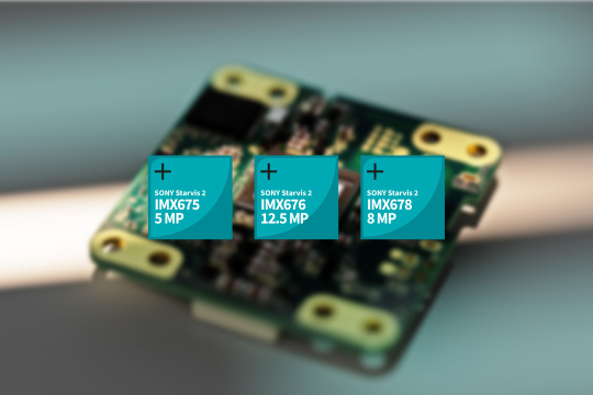 Carte capteur de la GigE uEye LE avec l’emprunte relative aux nouveaux capteurs Sony IMX 675, IMX 676, IMX678.
