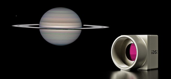 Caméra industrielle uEye XCP avec prise de vue télescopique de Saturne