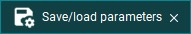 Bouton permettant d'enregistrer et de charger des paramètres dans l'interface