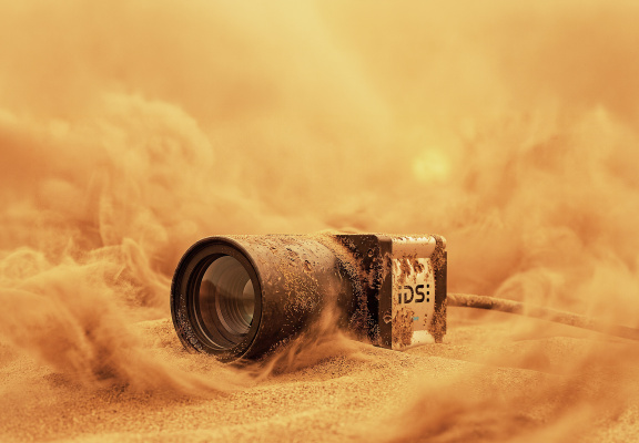 Caméra industrielle IDS dans le sable et la poussière