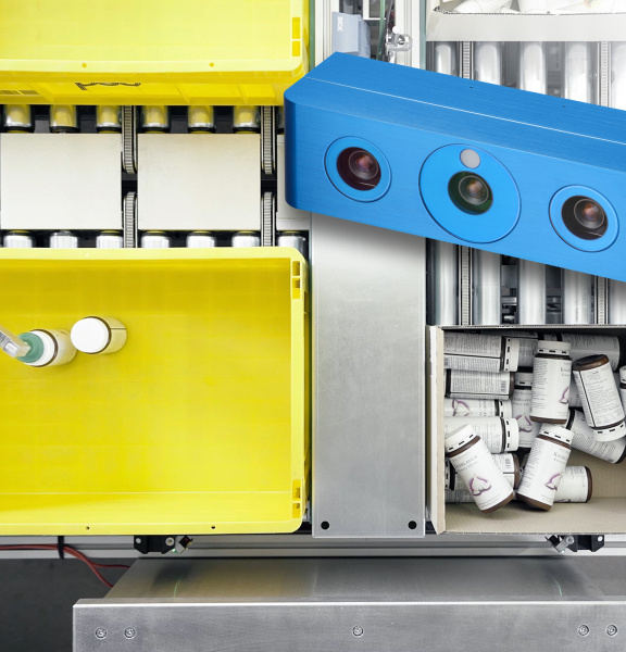 La solution robotique avec les caméras 3D Ensenso pour le prélèvement d'articles individuels détecte les objets inconnus de manière entièrement automatique, sans apprentissage préalable