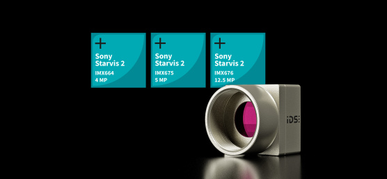 uEye CP estampillé Sony Starvis IMX664 4 MP, Sony Starvis IMX675 5 MP, Sony Starvis IMX676 12.5 MP.