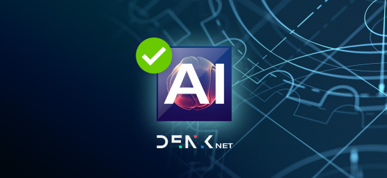 Combinaison du logo DENKnet et du symbole AI