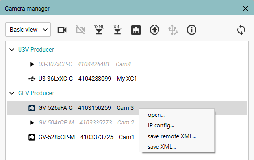Nouvelles fonctions dans le Camera Manager