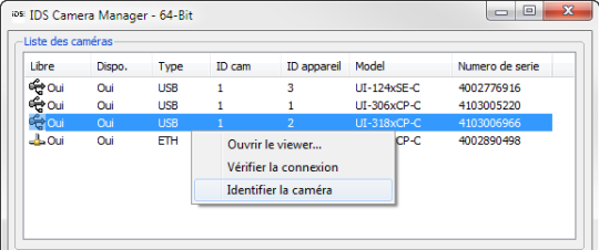 Capture d'écran de la fonctionnalité flash étendue pour la caméra uEye LE USB 3.1 Gen 1
