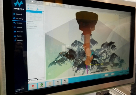 Logiciel sur écran avec un nuage de points 3D