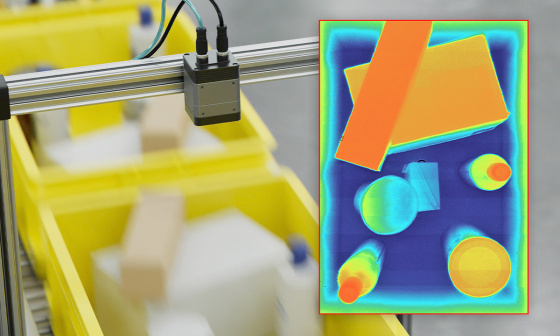 Caméra 3D IDS Nion dans une application de convoyeur