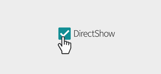 Un symbole de main clique sur une case à cocher intitulée DirectShow