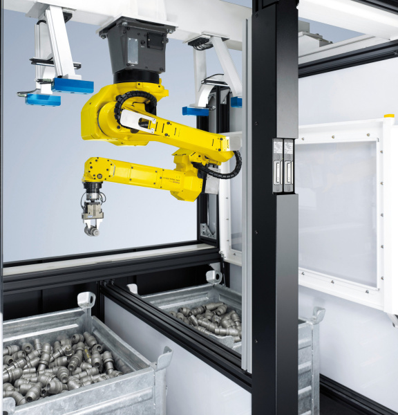 Deux caméras stéréo 3D Ensenso N10 sont installées de manière fixe dans chaque caisse.