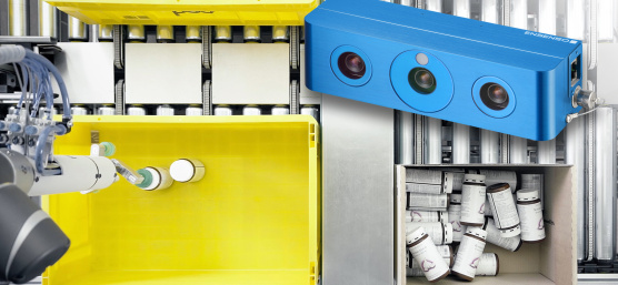 La solution robotique avec les caméras 3D Ensenso pour le prélèvement d'articles individuels détecte les objets inconnus de manière entièrement automatique, sans apprentissage préalable