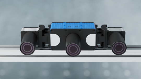 Caméra Ensenso XR avec deux caméras IDS sur rail métallique
