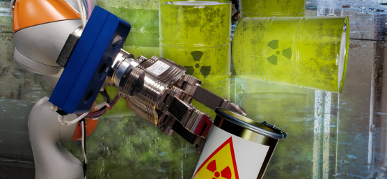 Système assisté par robot avec caméra 3D Ensenso pour une manipulation sûre des déchets nucléaires