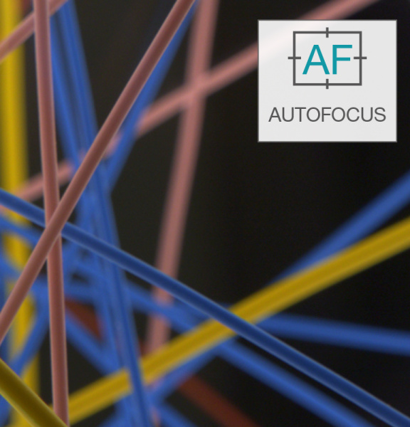 Fils de différentes couleurs avec autofocus en haut à droite