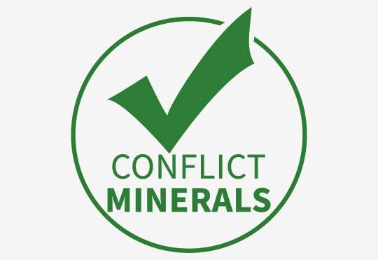 Logo Conflict Minerals (crochet vert dans un cercle)