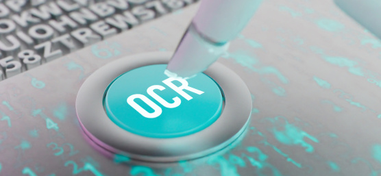 Bouton blanc avec l'inscription « OCR ».