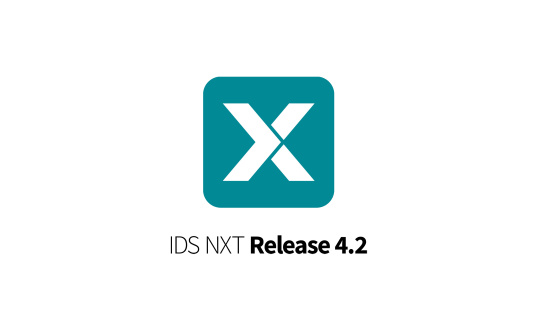 IDS NXT logo: White X on coloured IDS background, release version 4.2