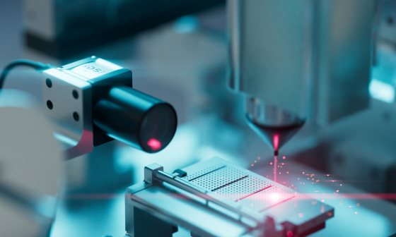 Une caméra IDS surveille un processus laser dans une application industrielle