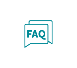 Deux bulles avec le texte « FAQ » pour symboliser les questions fréquentes.
