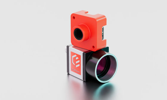 Exemple de caméra industrielle IDS avec une couleur ou une impression personnalisée.