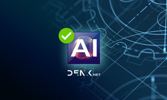 Combinaison du logo DENKnet et du symbole AI