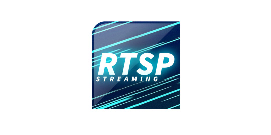 Icône bleue avec l’inscription blanche « RTSP Streaming »