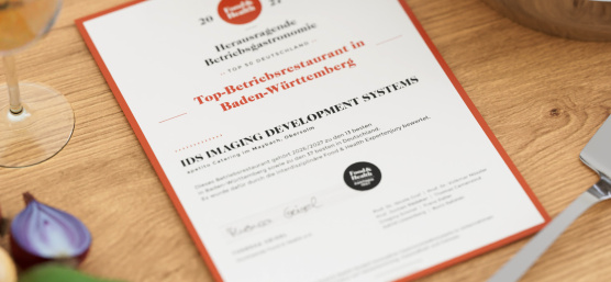 Certificat « Meilleur restaurant d'entreprise du Bade-Wurtemberg » décerné par IDS