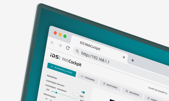 Extrait d'un écran avec l'interface du firmware IDS WebCockpit.