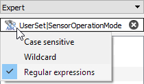 La fonction de recherche dans le cockpit IDS NXT.