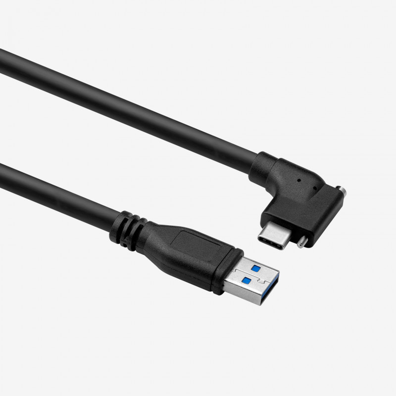USB 3, câble standard, coudée, à visser, 3 m