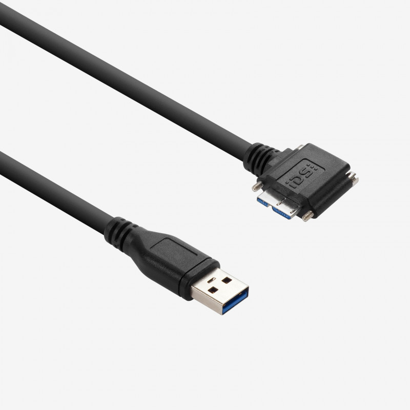 USB 3, câble standard, coudé vers la droite, à visser, 3 m