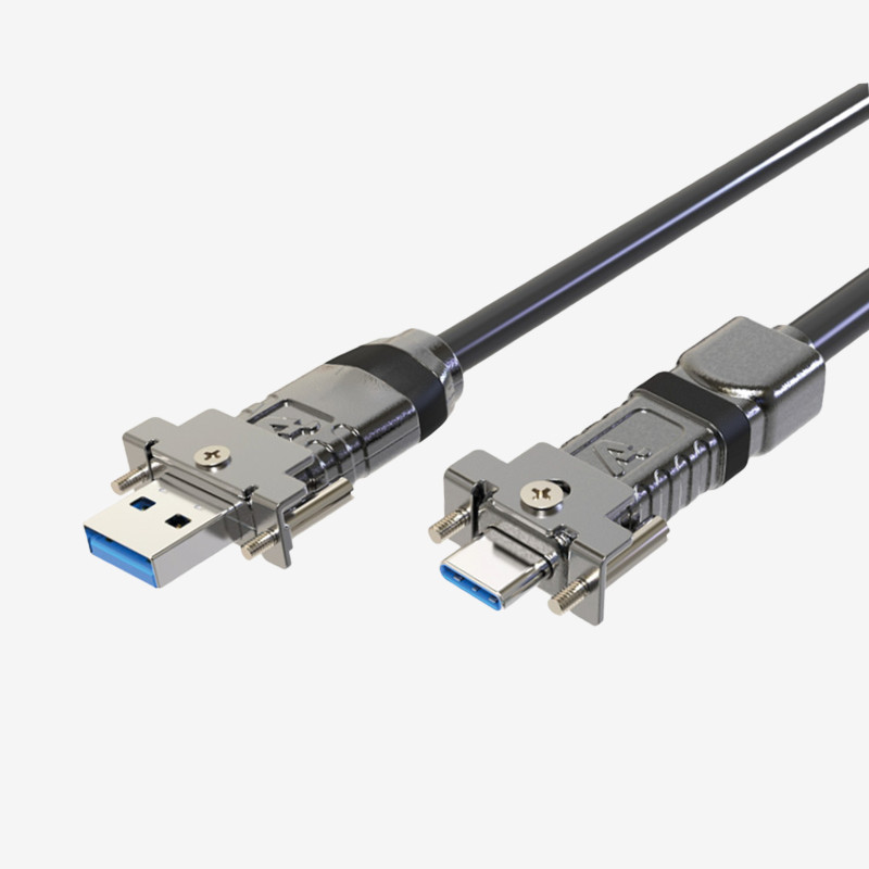 USB 3, AOC, câble actif, droit, à visser, 5 m