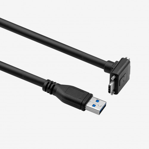 USB 3, câble standard, coudée verticalement, à visser, 5 m