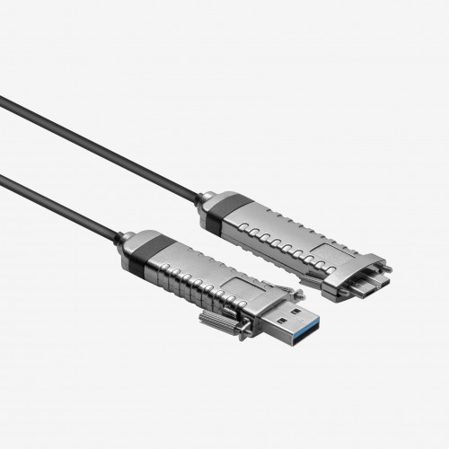 USB 3, AOC, câble actif, droit, micro B, à visser, chaîne porte, 20 m