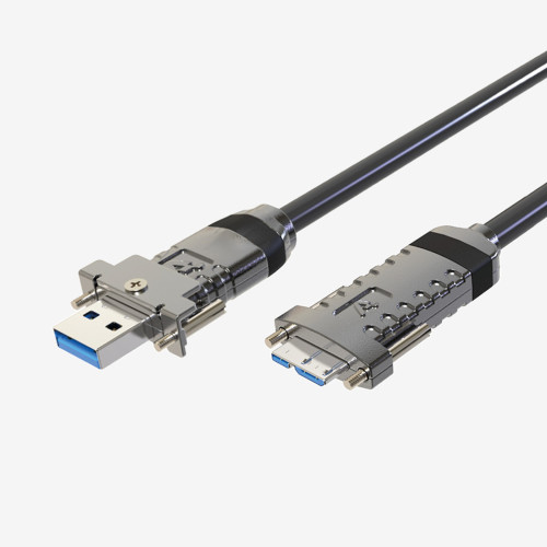 USB 3, AOC, câble actif, droit, à visser, 5 m