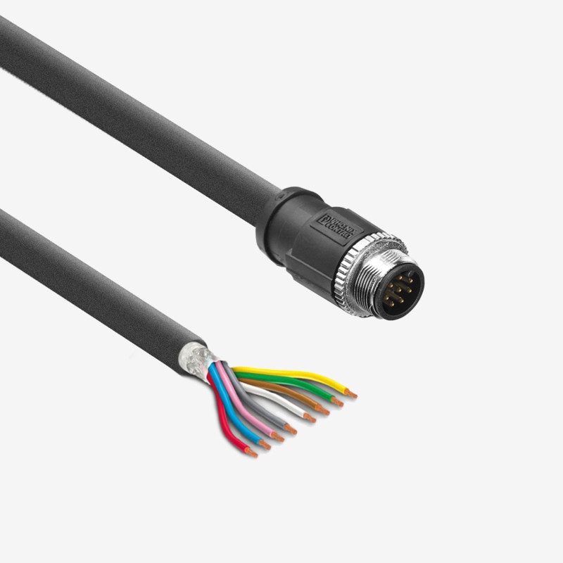 Câble E/S + l'alimentation électrique, droit, 8 pôles, M12, 5 m