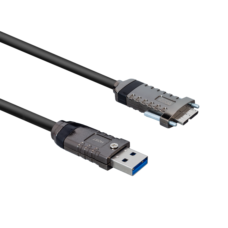 USB 3, AOC, câble actif, droit, à visser, 10 m